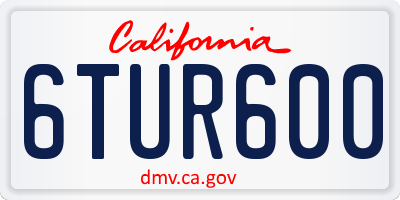 CA license plate 6TUR600