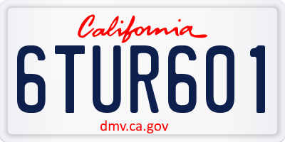 CA license plate 6TUR601