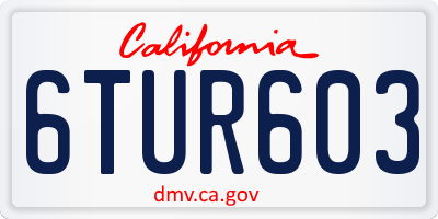 CA license plate 6TUR603
