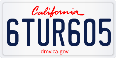 CA license plate 6TUR605