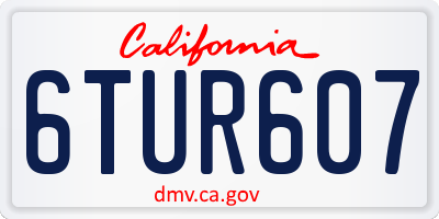 CA license plate 6TUR607