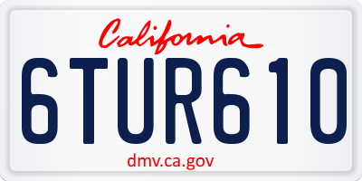 CA license plate 6TUR610