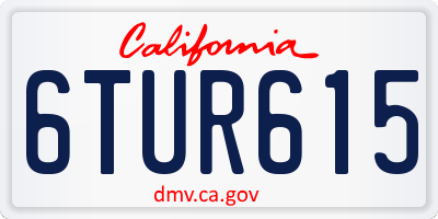 CA license plate 6TUR615