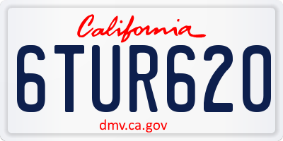 CA license plate 6TUR620