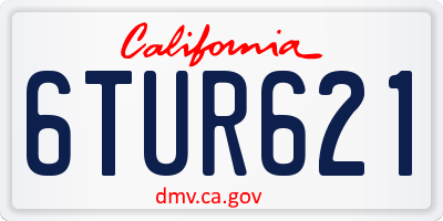CA license plate 6TUR621