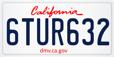 CA license plate 6TUR632