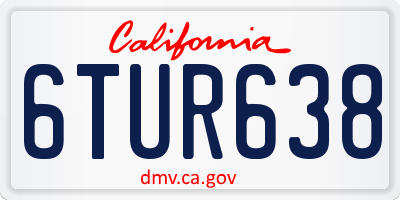 CA license plate 6TUR638