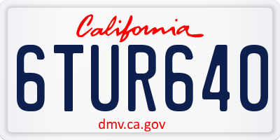 CA license plate 6TUR640