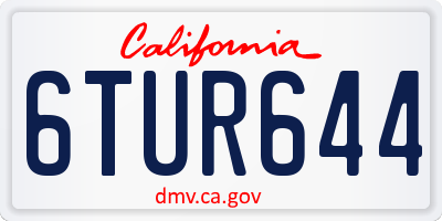 CA license plate 6TUR644