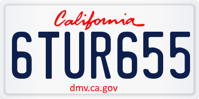 CA license plate 6TUR655