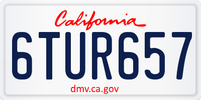 CA license plate 6TUR657