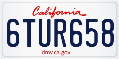 CA license plate 6TUR658