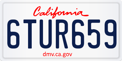 CA license plate 6TUR659