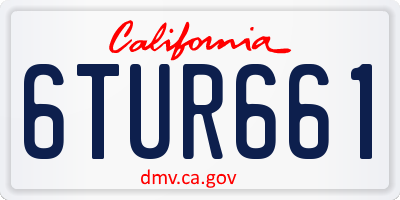 CA license plate 6TUR661