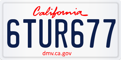 CA license plate 6TUR677