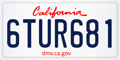 CA license plate 6TUR681