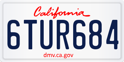 CA license plate 6TUR684