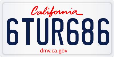 CA license plate 6TUR686