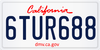 CA license plate 6TUR688