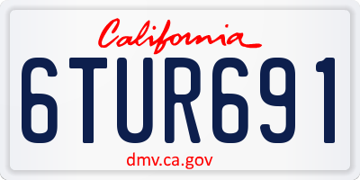 CA license plate 6TUR691