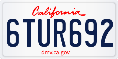 CA license plate 6TUR692