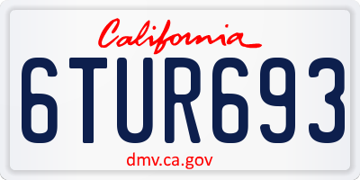 CA license plate 6TUR693