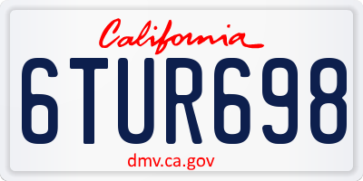 CA license plate 6TUR698