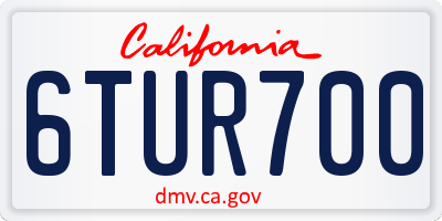 CA license plate 6TUR700