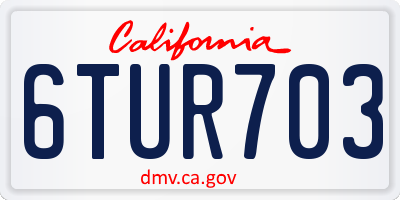 CA license plate 6TUR703