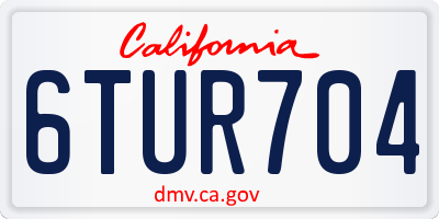 CA license plate 6TUR704