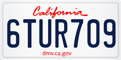 CA license plate 6TUR709