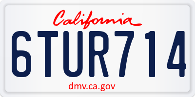CA license plate 6TUR714