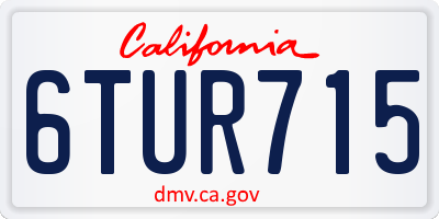 CA license plate 6TUR715