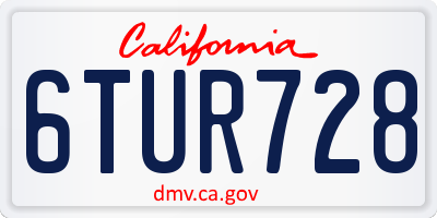 CA license plate 6TUR728