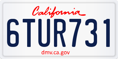 CA license plate 6TUR731