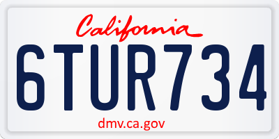 CA license plate 6TUR734
