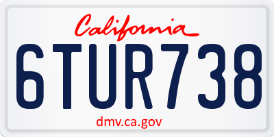 CA license plate 6TUR738