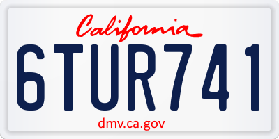 CA license plate 6TUR741
