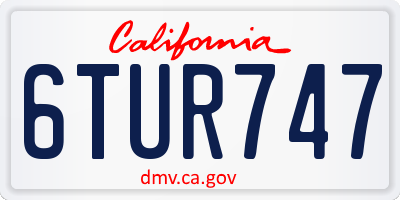 CA license plate 6TUR747