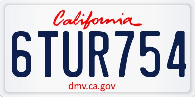 CA license plate 6TUR754