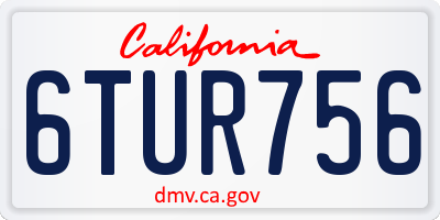 CA license plate 6TUR756