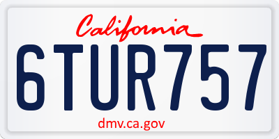 CA license plate 6TUR757