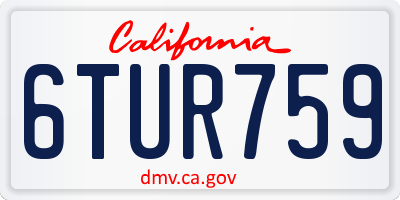 CA license plate 6TUR759