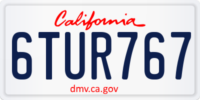 CA license plate 6TUR767