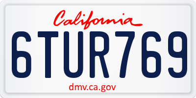 CA license plate 6TUR769
