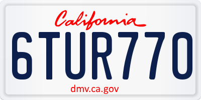 CA license plate 6TUR770
