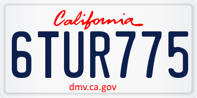 CA license plate 6TUR775