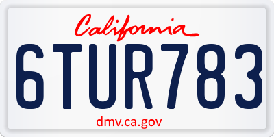 CA license plate 6TUR783