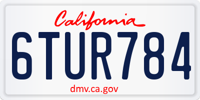 CA license plate 6TUR784