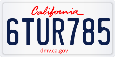 CA license plate 6TUR785